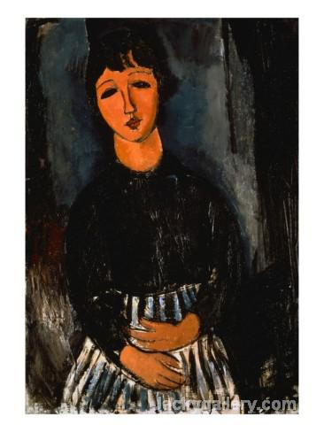 Servant with Striped Apron by Amedeo Modigliani paintings reproduction